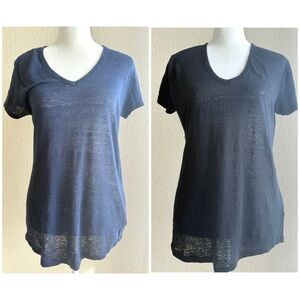 Bundle | GAP Linen V-Neck Tees (Black & Navy) | XS